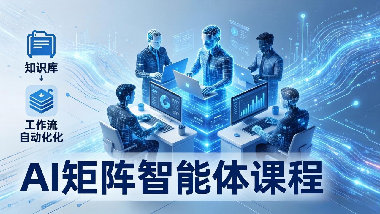 AI矩阵智能体实战：100个数字员工批量生产内容，文本知识库+工作流自动化全搞定-源创文化-轻创终点站