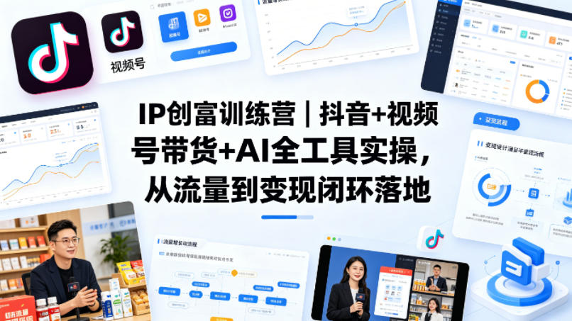 IP创富训练营｜抖音+视频号带货+AI全工具实操，从流量到变现闭环落地-源创文化-轻创终点站