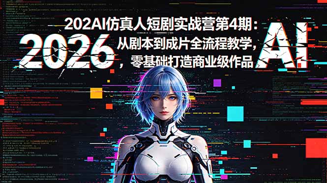 2026AI仿真人短剧实战营第4期：从剧本到成片全流程教学，零基础打造商业级作品-源创文化-轻创终点站