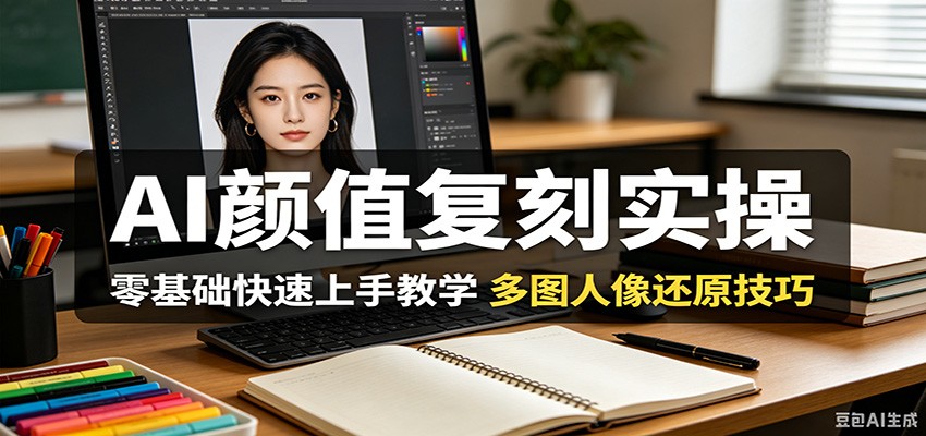 AI颜值复刻实操，零基础快速上手教学，多图人像还原技巧-源创文化-轻创终点站