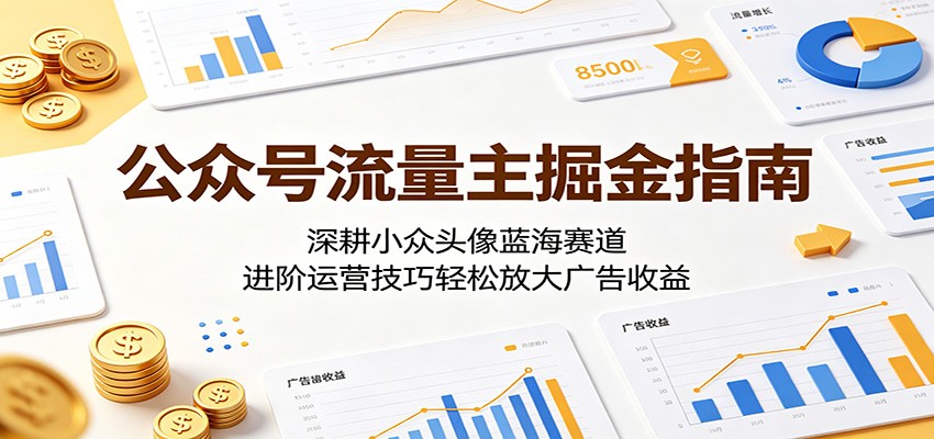 公众号流量主掘金指南：深耕小众头像蓝海赛道，进阶运营技巧轻松放大广告收益-源创文化-轻创终点站