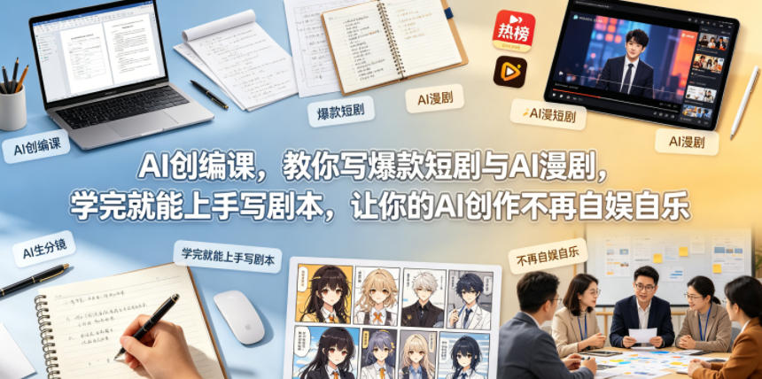 AI创编课，教你写爆款短剧与AI漫剧，学完就能上手写剧本，让你的AI创作不再自娱自乐(更新0521)-源创文化-轻创终点站