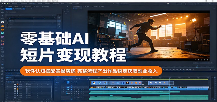 零基础AI短片变现教程：软件认知搭配实操演练，完整流程产出作品稳定获取副业收入-源创文化-轻创终点站