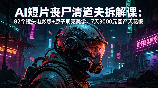 AI短片《丧尸清道夫》拆解课：82个镜头电影感+原子朋克美学，7天3000元国产天花板-源创文化-轻创终点站
