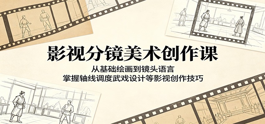 影视分镜美术创作课：从基础绘画到镜头语言，掌握轴线调度武戏设计等影视创作技巧-源创文化-轻创终点站