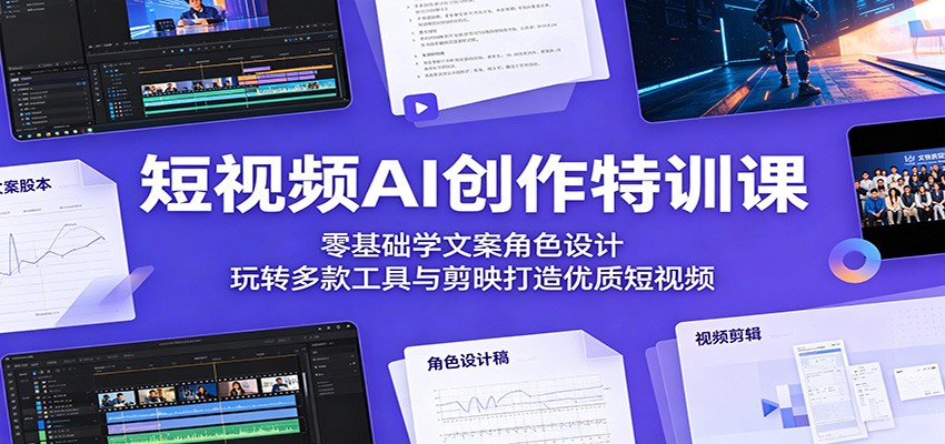 短视频AI创作特训课：零基础学文案角色设计，玩转多款工具与剪映打造优质短视频-源创文化-轻创终点站