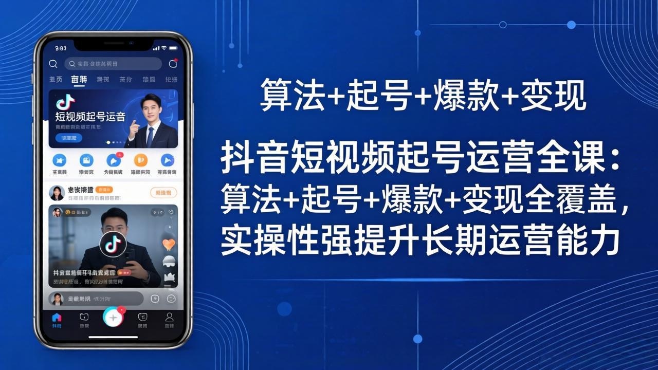 抖音短视频起号运营全课：算法+起号+爆款+变现全覆盖，实操性强提升长期运营能力-源创文化-轻创终点站