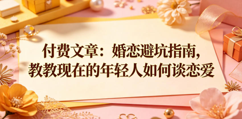 付费文章：婚恋避坑指南，教教现在的年轻人如何谈恋爱-源创文化-轻创终点站