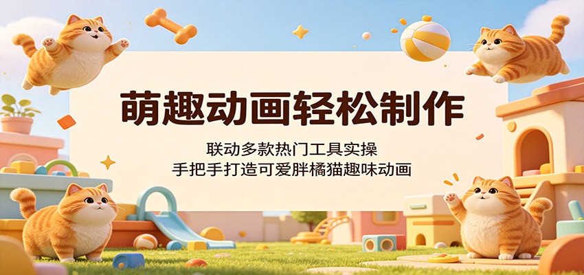 萌趣动画轻松制作，联动多款热门工具实操，手把手打造可爱胖橘猫趣味动画-源创文化-轻创终点站