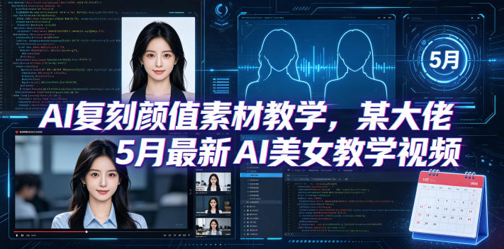 AI复刻颜值素材教学，某大佬5月最新AI美女教学视频，内含4月好物复刻教学-源创文化-轻创终点站