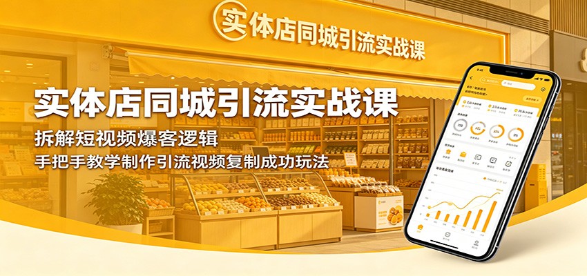 实体店同城引流实战课：拆解短视频爆客逻辑，手把手教学制作引流视频复制成功玩法-源创文化-轻创终点站