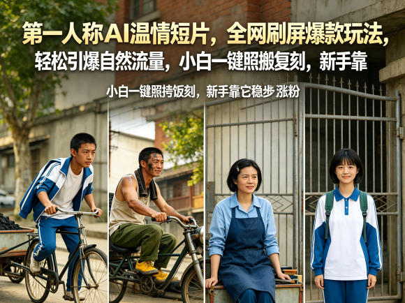第一人称AI温情短片，全网刷屏爆款玩法，轻松引爆自然流量，小白一键照搬复刻，新手靠它稳步涨粉-源创文化-轻创终点站