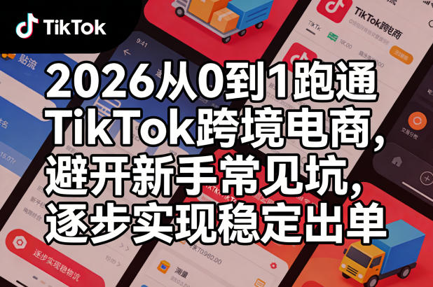 2026从0到1跑通TikTok跨境电商，避开新手常见坑，逐步实现稳定出单-源创文化-轻创终点站