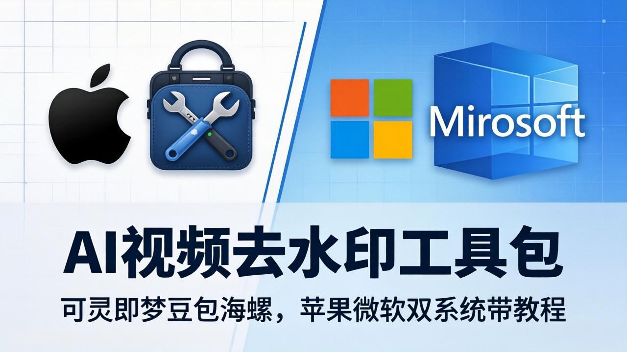 AI视频去水印工具包：可灵即梦豆包海螺，苹果微软双系统带教程-源创文化-轻创终点站