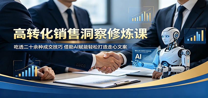 高转化销售洞察修炼课：吃透二十余种成交技巧，借助AI赋能轻松打造走心文案-源创文化-轻创终点站