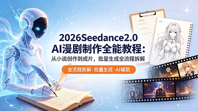 2026Seedance2.0 AI制作全能教程：从小说创作到成片，批量生成全流程拆解-源创文化-轻创终点站