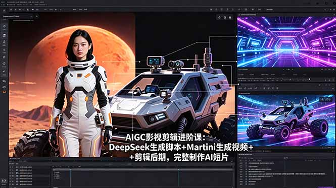 AIGC影视剪辑进阶课：DeepSeek生成脚本+Martini生成视频+剪辑后期，完整制作AI短片-源创文化-轻创终点站