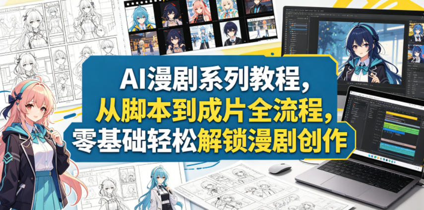 AI漫剧系列教程，从脚本到成片全流程，零基础轻松解锁漫剧创作-源创文化-轻创终点站