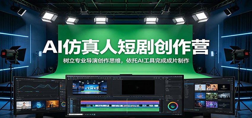 AI仿真人短剧创作营：树立专业导演创作思维，依托AI工具完成成片制作-源创文化-轻创终点站