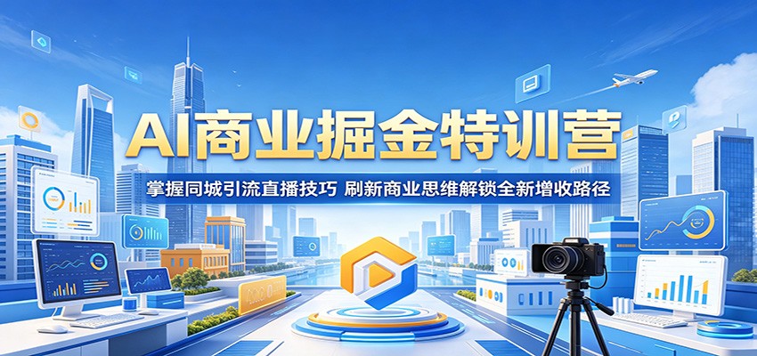 AI商业掘金特训营：掌握同城引流直播技巧，刷新商业思维解锁全新增收路径-源创文化-轻创终点站