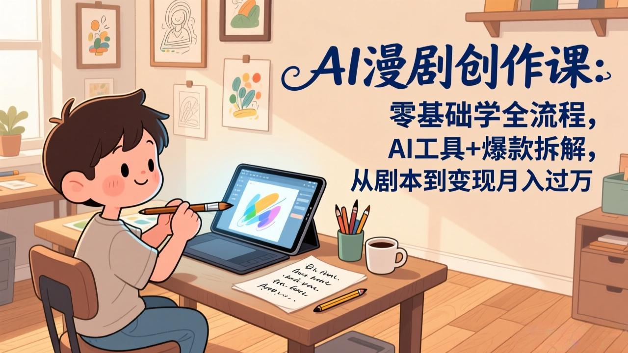 AI漫剧创作课：零基础学全流程，AI工具+爆款拆解，从剧本到变现月入过万-源创文化-轻创终点站